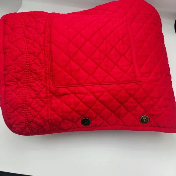 Denim & Co Reversible Quilted Jacket With Floral Print & Solid Red Design Button - Picture 15 of 16